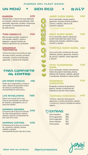 Menú 7/2024 at Jaris ArteCocina in Hermosillo