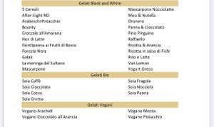 Vegan ice creams and non-vegan soya flavours  at Gelateria Della Palma in Rome