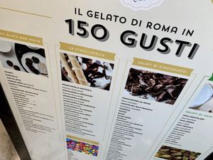 menu at Gelateria Della Palma in Rome