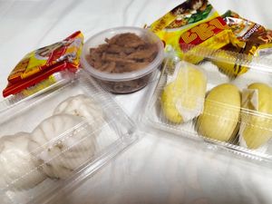 You can buy vegan things outside of the restaurant too. You won't find this in supermarkets. at Reunion Cafe in Vientiane