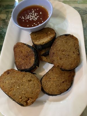Fried fish  at Reunion Cafe in Vientiane