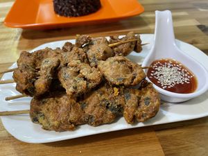 Fried pork, 40,000 kip  at Reunion Cafe in Vientiane