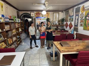 The staff. So happy    at Reunion Cafe in Vientiane