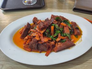 Mock duck at Reunion Cafe in Vientiane