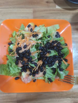 "Healthy salad" at Reunion Cafe in Vientiane