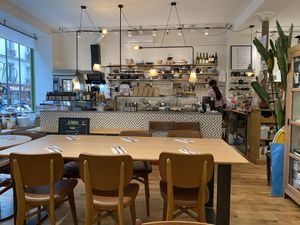 Kitchen and dining area.  at Cofftea in Paris