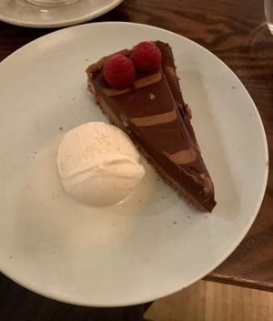 Salted caramel tart  at Cote in Brighton