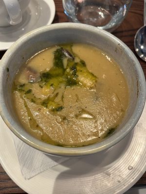 Vegan Corn veloute with truffle   at Cote - Clifton Village in Bristol