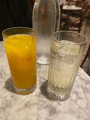 Orange juice and apple juice at Cote - Cardiff Central in Cardiff