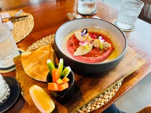 Hummus plate at Foxtrot Bistro in Koh Samui