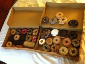 Donuts! In every size, colour, and flavour! at Mighty-O Donuts - Greenlake in Seattle