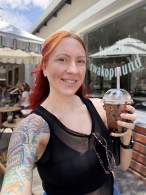   at Slowtown Coffee Roasters in Swakopmund