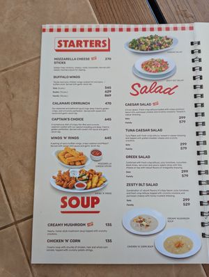 Menu at Shakey's in General Santos