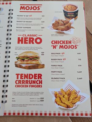 Menu at Shakey's in General Santos