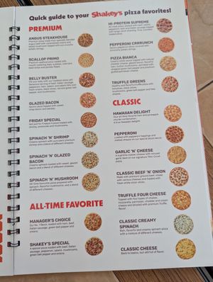 Menu at Shakey's in General Santos