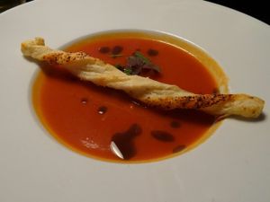 apricot and tomato soup at Kopps in Berlin