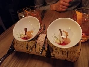 Greeting from the kitchen at Kopps in Berlin