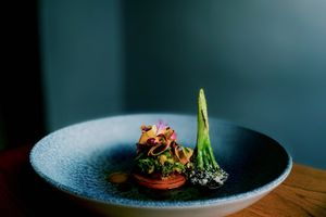 Starter pumpkin / wild broccoli / apricot  at Kopps in Berlin