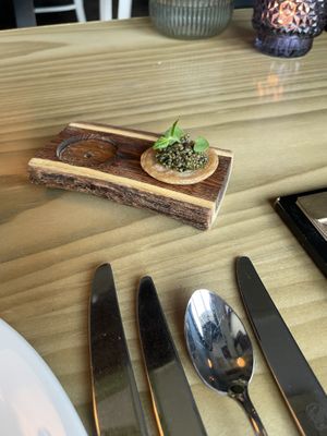 Buckwheat wafer and fermented seeds  at Kopps in Berlin