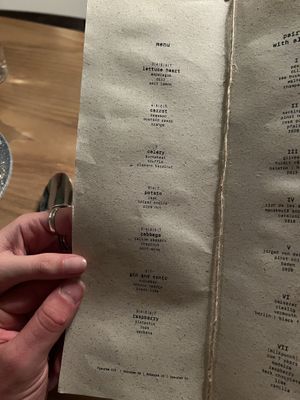 Menu  at Kopps in Berlin