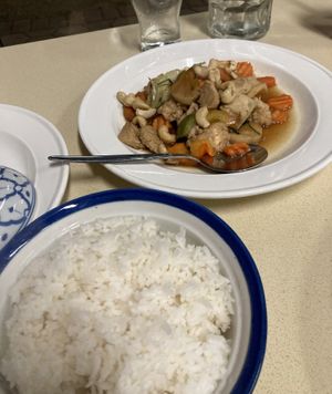 Pad prik heang with Soy chicken  at Blossoming Lotus in Greenway