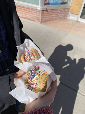 GF/Vegan Ice Cream Sandwiches with coconut ice cream and fudge inside!  at ThimbleCakes in Ottawa