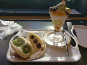 Sandwiches and the Matcha Parfait at Vegan Fruits Cafe Tamaru in Hiroshima