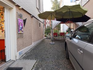 Limited outdoor seating at Habibi Café Bistro in St Gallen