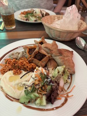 Teigtaschen mit Hummus  at Habibi Café Bistro in St Gallen