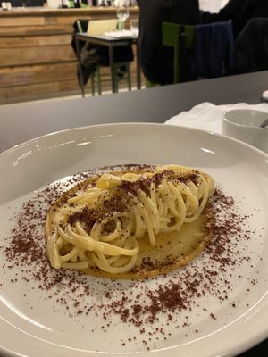Pasta from the vegetarian menu  at Mutty in Castiglione Delle Stiviere