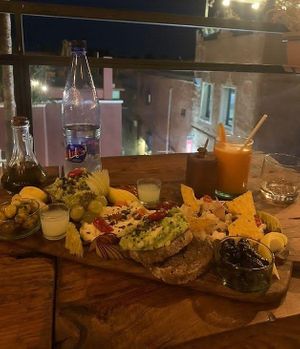 Salty board for two is vegetarian , but if asked can be made vegan as well. Request to remove the omolette and any cheese. at Mandala Society in Marrakech