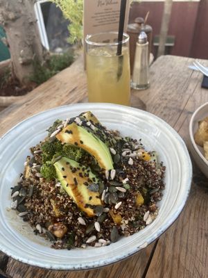 Delicious quinoa bowl   at Mandala Society in Marrakech