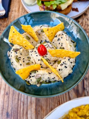 Hummus was top notch at Mandala Society in Marrakech