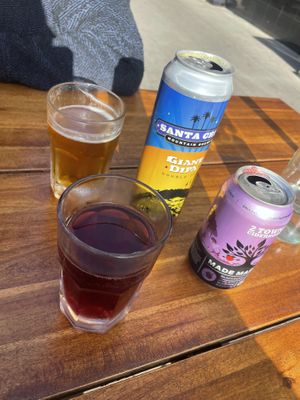 Giant double IPA and blackberry hard cider   at cafegSC in Santa Cruz