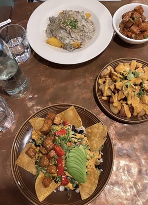 “Bonita” plate, “Warm-hearted” plate & “Grounded”  potato bites  at cafegSC in Santa Cruz