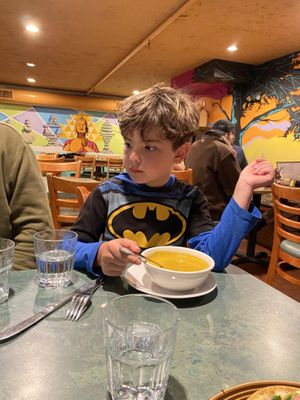 Carrot ginger soup, just like mommy makes. ❤️  at cafegSC in Santa Cruz