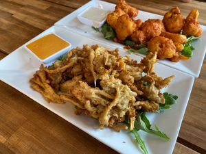 Magic Mushrooms/Cauliflower Wings at cafegSC in Santa Cruz