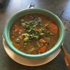 italian lentil soup  at cafegSC in Santa Cruz