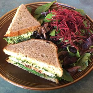 Amore Caprese Sandwich with Beet Salad at cafegSC in Santa Cruz