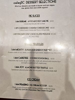 Desserts at cafegSC in Santa Cruz