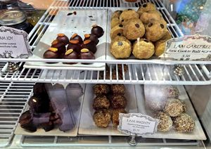 Chocolate truffle, raw Cookie ball, superfood balls at cafegSC in Santa Cruz