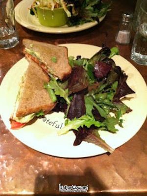 $12 BLT and side salad at cafegSC in Santa Cruz