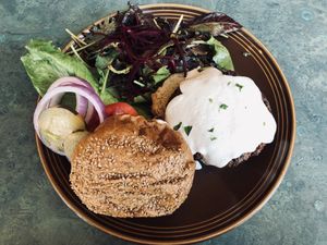 Black Bean Burger at cafegSC in Santa Cruz