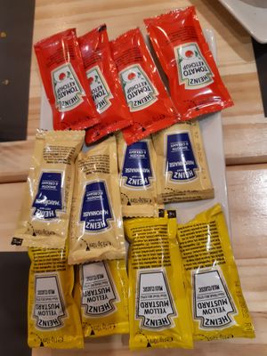 watch out! ony ketchup is vegan  at Restaurant Sublime World in Madrid