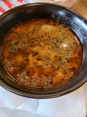 Vegan nettle soup at Happy Bar & Grill in Sofia