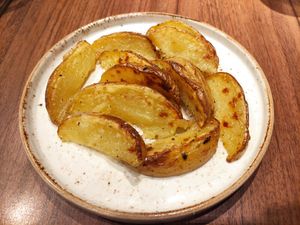 Roasted potatoes at Happy Bar & Grill in Sofia