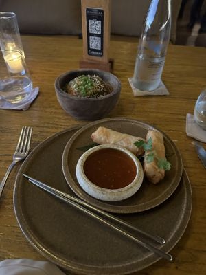 Vegetable spring rolls   at Funky Geisha in Cancun