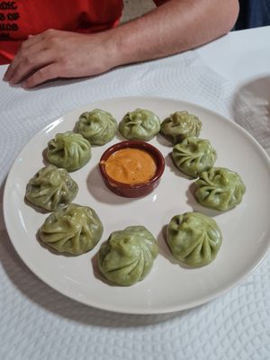 Vegan momo at Mani's in Faro
