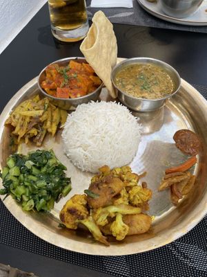 Vegan thali   at Mani's in Faro