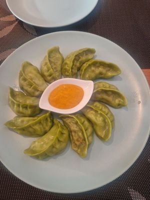 Vegan steamed momo at Mani's in Faro